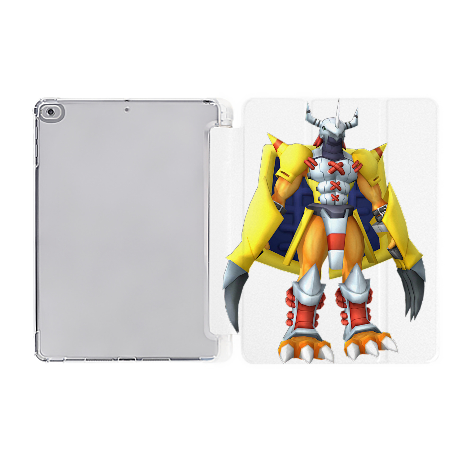 （画像用） Digimon デジタルモンスター/デジモン IPad ケース ペン収納付き 三つ折りスタンド PUレザー×シリコン 対応機種9.5/10.5/10.9インチ